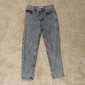 High waisted, grey wash Mango Mom Jeans